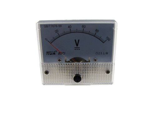 DC 100V Analog Needle Panel DC Voltage Voltmeter  85C1