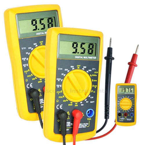 Multimeter ac/dc voltage dc current resistance diode &amp; battery test (lot of 2) for sale