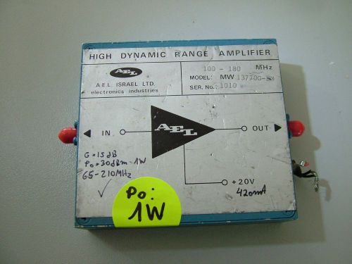 RF AMPLIFIER 65MHz - 210MHz  HF VHF UHF GAIN 15db PO 1W 137770G SN 1010  HAM