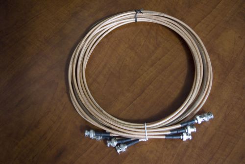 Lot of 5x 8ft long rg400 50ohm bnc double shielded coaxial cable silver plated for sale