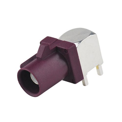 Fakra &#034;d&#034; smb plug pcb mount angled male ra connector purple for gsm,gps systems for sale