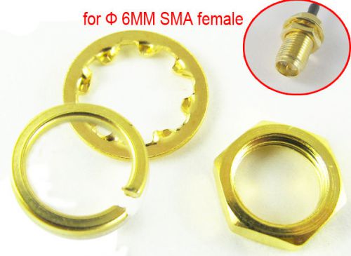 100 sets Screw nut Three-piece a set for Standard ?6mm SMA Female Gold Plated