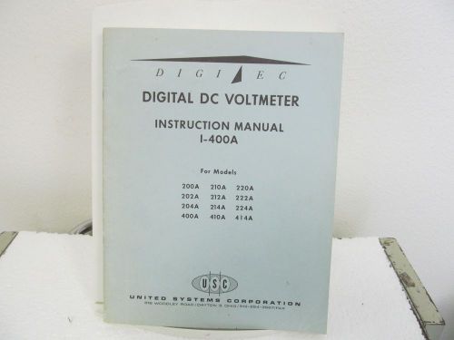 Digitec 200 Series &amp; 400 Digital DC Voltmeter (I-400A) Instruction Manual