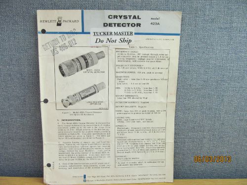 Agilent/HP 423A Crystal Detector Operating Note (03/18/1966)