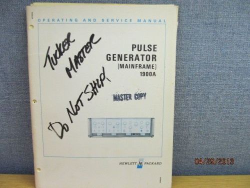Agilent/HP 1900A Pulse Generator Mainframe Operating Service Manual/schematics
