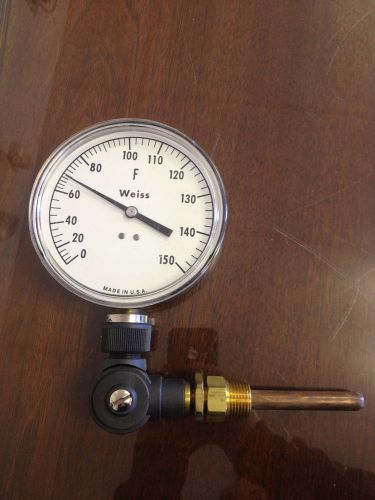 Weiss 4-1/2&#034; Diameter Thermometer 0 to 150°F New!