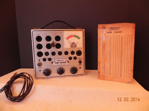 Vintage mercury tube tester model 101 tv radio vacuum tube with tube chart usa for sale