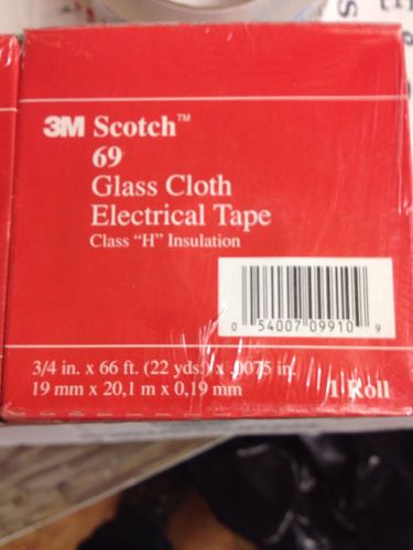 3m scotch 69 glass cloth electrical tape 3/4 x66 ft new lot sale of (10) for sale