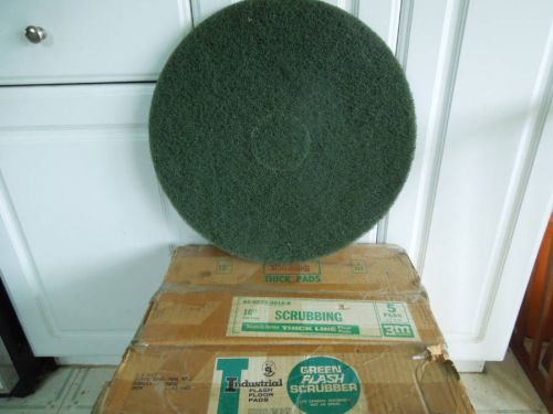 Case Lot of 14 Scrubbing Polisher Floor Buffer Pads NOS 16&#034; Green -4CHARITY