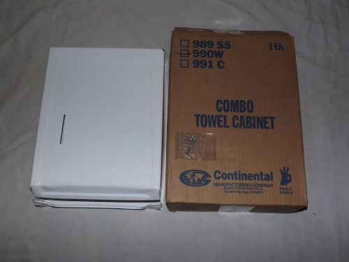 GAS STATION WHITE CONTINENTAL COMMERCIAL PAPER TOWEL CABINET DISPENSER NIB