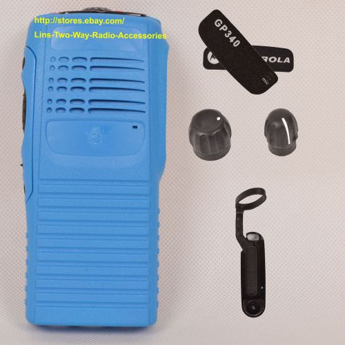 Blue replacement housing case for motorola gp340(ribbon cable+speaker+mic) radio for sale