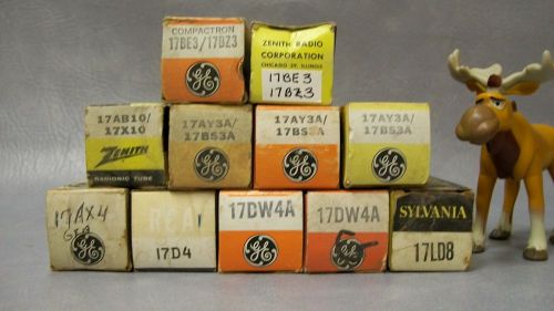 17ab10/17x10, 17ay3a/17bs3a, 17ax4gta, 17dw4a, &amp; more vacuum tubes lot of 11 for sale