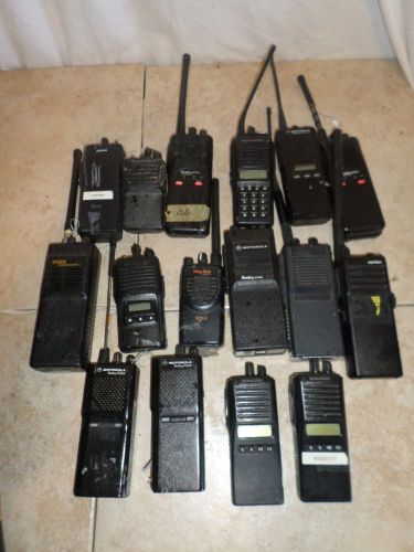 16 Misc Kenwood MOTOROLA  Vertex RADIOS  2 Way Portable PARTS ONLY