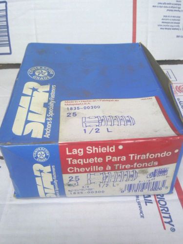 Star lag shield 1/2&#039;&#039; long 3/4&#039;&#039;drill quantity (25) for sale