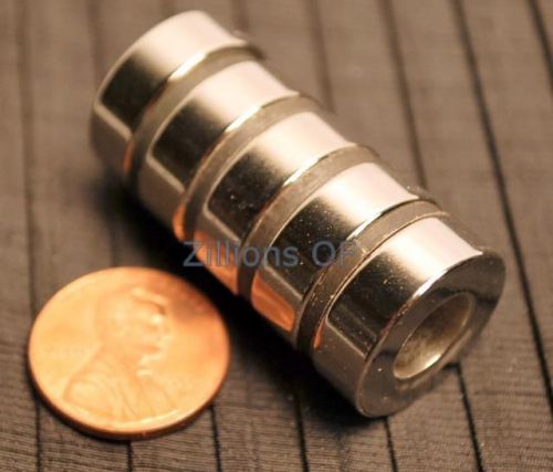5 neodymium ring magnets 3/4 x 3/8 x 1/4 rare earth n42 for sale