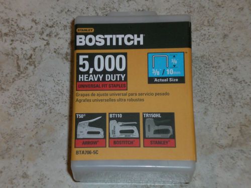 Stanley Bostitch Heavy Duty 3/8&#034; Universal Fit Staples, 5000 Ct Box (BTA706-5C)