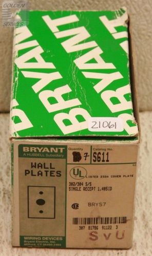 Bryant S611 Wall Plates Single Receptacle