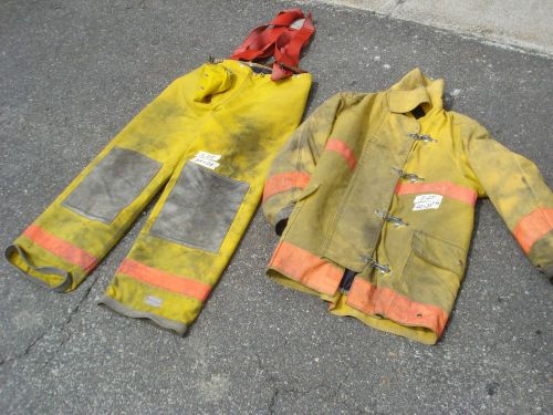 Set pants 34x29 bunker jacket 40x35 firefighter turnout gear body guard ....#s25 for sale
