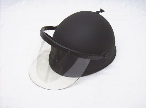 Black law enforcement adjustable full face shield anti riot helmet new