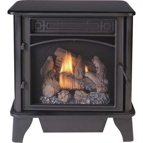 Lp heater stove vent free - dual fuel - 23,000 btu - 850 sqft - logs and blower for sale