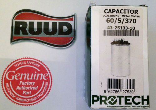 Rheem ruud protech capacitor 60+5 uf 370vac 43-25133-10 for sale