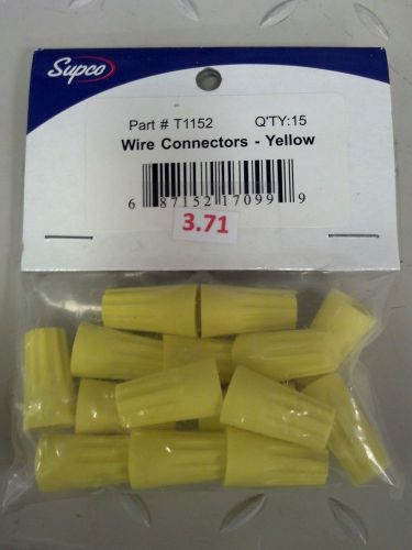 Wire connectors, pack of 15, large-yellow, part# t1152, sealed unit parts co. for sale