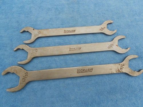 Vintage Lockjaw Stainless Open End Wrenches, (3), #9068