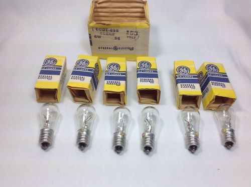 6 NOS GE General Electric 6W 155 Volt Clear Code 6S6 Miniature Lamp Light Bulbs