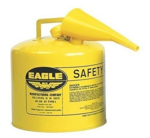 5-Gallon Yellow Type 1 Safety Diesel Gas Can With F-15 Funnel Heavy Duty Steel