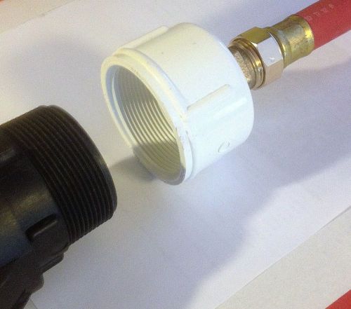 275 - 330 gallon ibc tote tank drain adapter 2&#034; npt fine x brass garden hose for sale