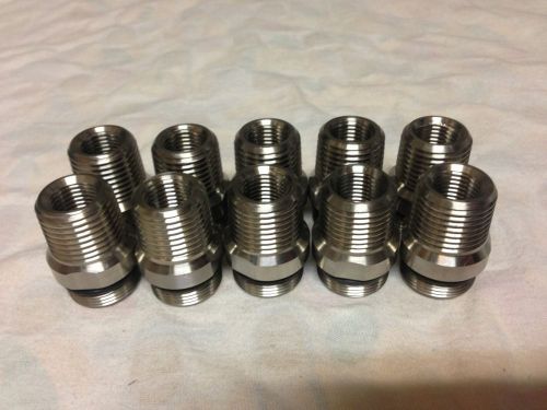 Ss pipe fitting adapter 1/4&#034; fnptx1/2&#034; mnptxun thd sae parallel  thd. 10 pcs!!!! for sale