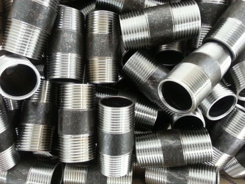 100 new 1&#034; schedule 40 seamless carbon steel pipe nipples 2 1/2&#034; long for sale