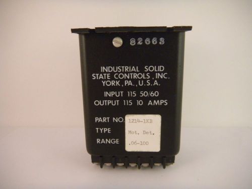 INDUSTRIAL SOLID STATE CONTROLS MOTION DETECTOR 1214-1KB *NEW SURPLUS*