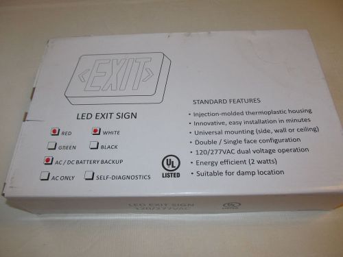 Led red exit sign #qlxn500rn thomas &amp; betts 120/277 vac for sale