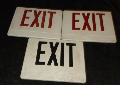 Plastic Exit Sign Fronts Lot of (3)