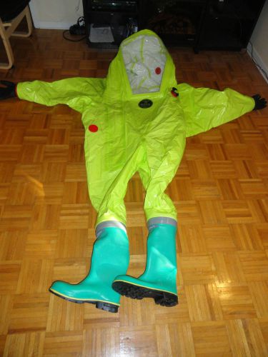 Chemical Hazmat Respirex Tychem TK Gas-Tight Suit Type 1A with attached boots