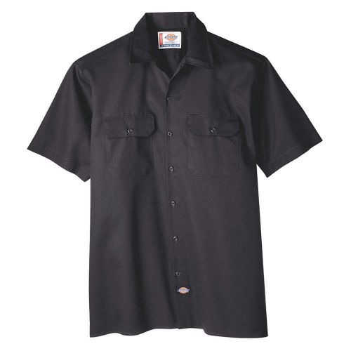 DICKIES 1574BK-4XL Short Sleeve Work Shirt-Twill-Black-4X