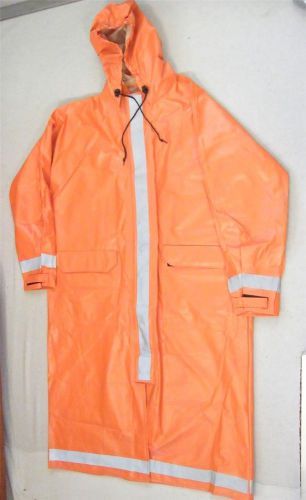 Nasco arclite 1000 series flame retardant orange full length rain jacket size m for sale