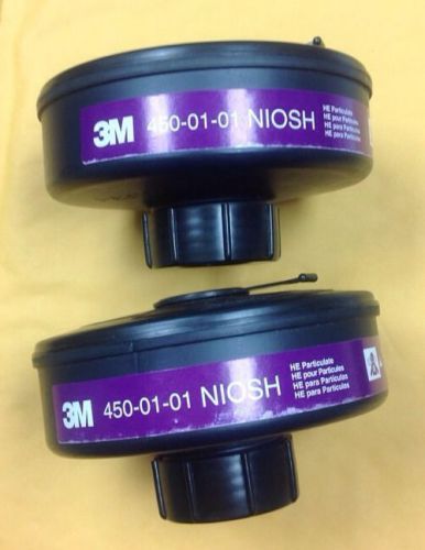 3m 450-01-01r20 niosh he particulate replacement cartridge lot of 2 for sale