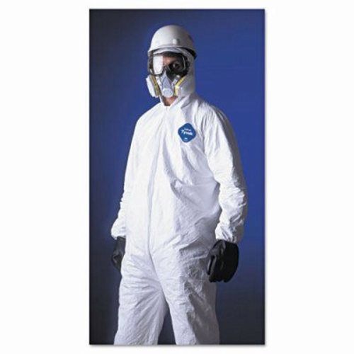 Tyvek elastic-cuff hooded coveralls, hd polyethylene, size large (dupty127sl) for sale