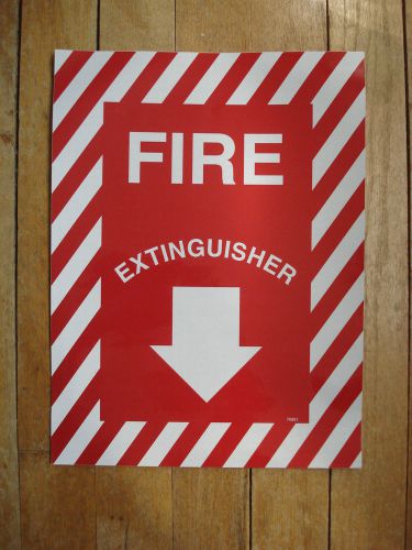 FIRE EXTINGUISHER - Self-Adhesive Reflective Red Safety Sign - 9 x 12 inches