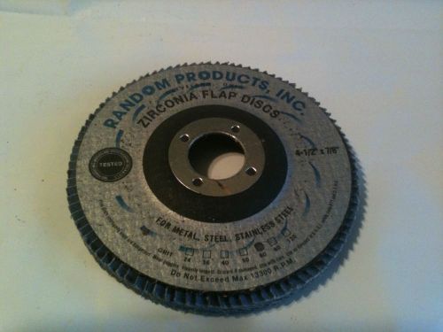 Zirzonia flap discs 4 1/2&#034; x 7/8&#034; 60 grit sanding, side grinder, for sale
