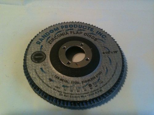 ZIRZONIA FLAP DISCS 4 1/2&#034; X 7/8&#034; 60 GRIT Sanding, Side Grinder,