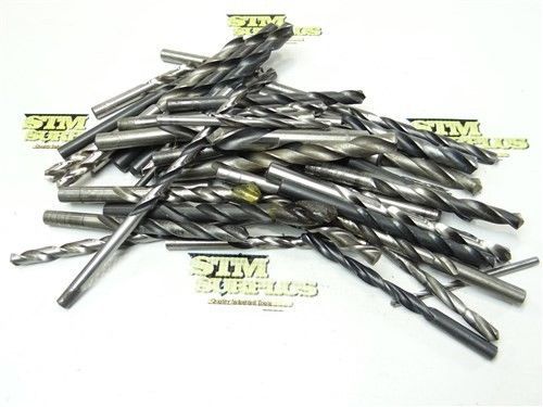 Big assorted lot of 52 hss straight shank twist drills 5/64&#034; to 35/64&#034; standard for sale