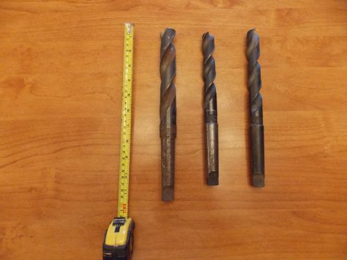 Set of 3 morse taper drill bits #3 for sale