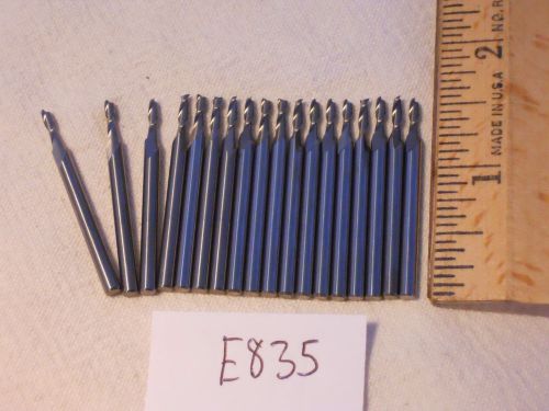 18 NEW 3 MM SHANK CARBIDE END MILLS. 2 FLUTE. USA MADE {E835}