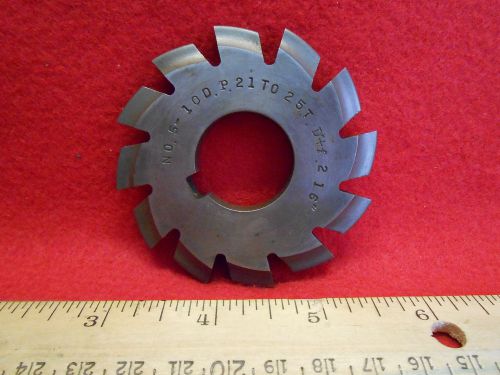 Milling machine gear cutter brown &amp; sharpe no. 5-10 dp 21 to 25t 1&#034; shaft for sale
