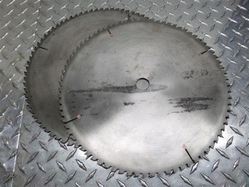 PAIR OF CTD  MACHINES INC 13&#034; x 80T CARBIDE TIPPED SAW BLADES 1&#034; ARBOR
