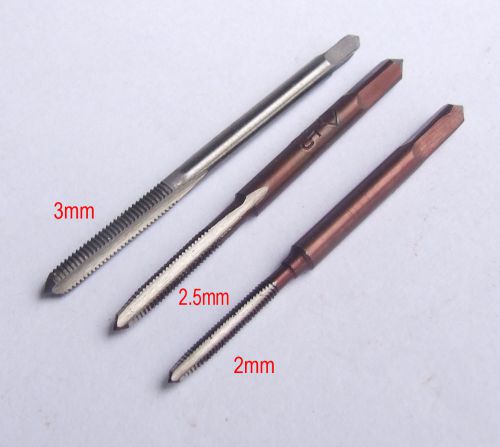 3pcs 2mm 2.5mm 3mm new in package hand taps taper plug gun &amp; bottom hand tap for sale