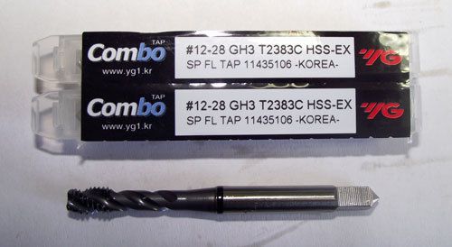 3pc 12-28 YG1 Combo Tap Spiral Flute Taps for Multi-Purpose Coated